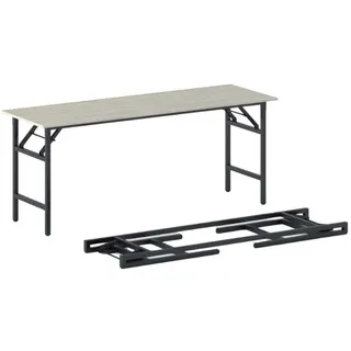 Konferenztisch klappbar, Klapptisch FAST READY, 170x50 cm, Eiche natur, schwarzes Gestell