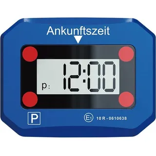Digitale Parkscheibe für Auto, elektronische Parkscheibe mit KBA-Zulassung, automatischer Eintrittszeit, mit Display, zuverlässig, inkl. Batterie und 3M-Klebepads