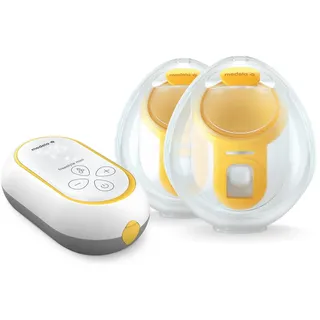 Medela Freestyle Mini Hands-Free tragbare elektrische Doppelmilchpumpe mit Hands-free Auffangschalen und wiederaufladbarem Akku.