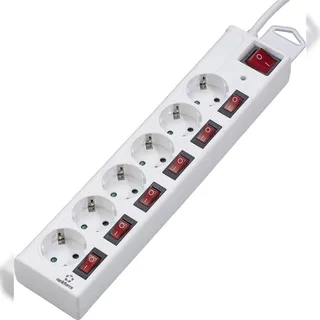 Renkforce Steckdosenleiste 6fach 1,50 m Weiß 1 St.