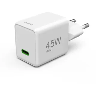 Hama Schnellladegerät Super-Mini-Charger GaN USB-C PD 45 W Weiß