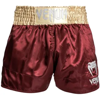 Venum, Classic Muay Thai Shorts, Herren, S, Burgunderrot/Gold/Weiß