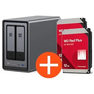 UGREEN NASync DXP2800 NAS System 2-Bay inkl. Seagate IronWolf Festplatte 24 TB (2 x 12 TB)