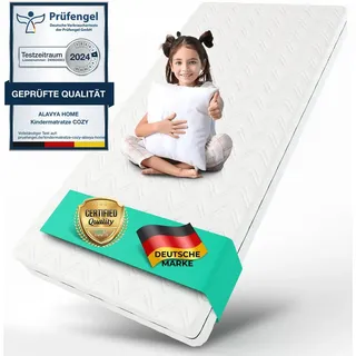 Kindermatratze COZY I Das Beste für Babys und Kinder I BESTSELLER!, Alavya Home®, 10 cm hoch, (Kindermatratze 90x200 cm ohne Spannbettlaken,CertiPUR zertifizierter Härtegrad H2 Kaltschaum mit waschbarem Bezug,hochwertige Matratze für Kinderbett Hausbett,Kaltschaummatratze 200x90 antibakteriell und geruchsneutral), Made in Europe mit guter Luftzirkulation - Versand als Rollmatratze weiß 90 cm x 200 cm x 10 cm