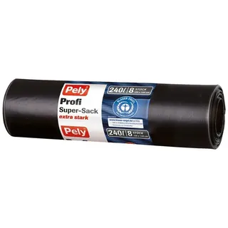 Pely 8560 clean Profi-Super-Müllsäcke, 240 Liter, 8 Stück