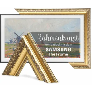 85-Zoll-TV-Rahmen für Samsung The Frame & Pro kompatibel, Antikgold, geeignet für wandmontierte Fernseher