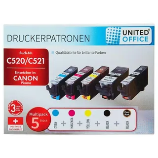 United Office Druckerpatronen Patronen Drucker Printer Multipack C520/C521
