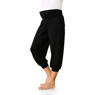 NEUN MONATE Umstandsharemshose NEUN MONATE "Viskose Haremshose für Schwangerschaft und Stillzeit", Damen, Gr. 40/42, N-Gr, schwarz, Jersey, Obermaterial: 95% Viskose, 5% Elasthan, unifarben, Basic, weit ca. Mitte Wade, Hosen, mit elastischem Bund