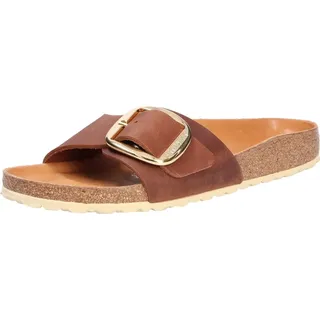 Birkenstock Madrid Big Buckle Nubukleder geölt schmal cognac 40