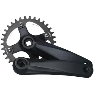 DFNBVDRR Fahrrad Kurbel Vierkant 152mm/165mm/170mm 104BCD Mountainbike-Kurbelgarnitur 30T/32T/34T/36T/38T/40T/42T Schmales Breitzahn-Kettenblatt MTB-Kurbelarm-Satz (Color : 34T, Size : 152MM)