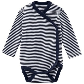 Living Crafts - EGGPLANT | Wickelbody, Unisex Baby Langarm Wickelbody mit Aufdruck | Baby Wickelbody Jungen und Mädchen (Navy/White, 62/68)