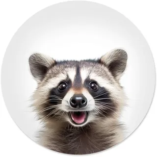 younikat Mauspad Waschbär I Ø 22 cm rund Mousepad in Standard-Größe rutschfest I schlicht modern I lustiger süßer Waschbär I dv1435