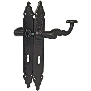 MS Beschläge Türdrücker Türbeschlag Türgriff Schwarz Schmiedeeisen Look Buntbart