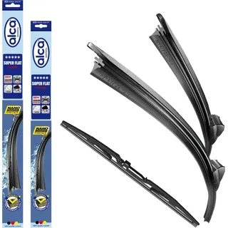 alca® Scheibenwischer mit Heckwischer passend für MITSUBISHI SPACE STAR (01.2012 - 08.2024) SUPER FLAT Flachbalkenwischer