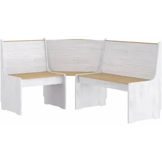 vidaXL Eckbank mit Rückenlehne Esszimmerbank Küchenbank Sitzbank Holzbank Bank Massivholzbank Wohnzimmer 151cm Massivholz Kiefer Honigbraun Weiß