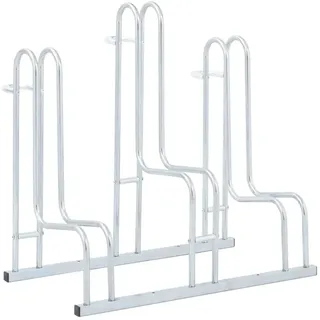 vidaXL Fahrradständer für 3 Fahrräder Freistehend Verzinkter Stahl