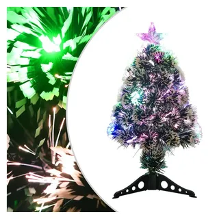 vidaXL Weihnachtsbaum mit Beleuchtung Grün und Weiß 64 cm
