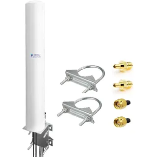 Maswell 5G 4G LTE Antenne Outdoor, 2X2 MIMO 700-6000MHz, bis zt 4,5 dBi Mobilfunk Externe AuBenantenne SMA-Stecker mit TS9, kompatibel mit fritzbox O2 Gigacube Modem Router