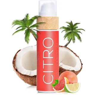 COCOSOLIS CITRO Bräunungsbeschleuniger – Bio-Bräunungsöl mit Vitamin E für schnelle intensive Bräune – Bräunungsverstärker für satte schokoladige Bräune - pflegende Bodylotion
