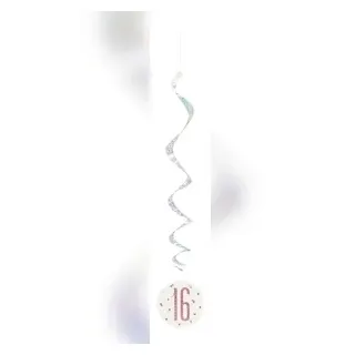 6 Swirl Girlanden roségold Zahl 16