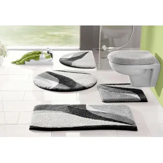 Badematte MY HOME "Magnus, Badvorleger, Badezimmer Teppich" Gr. 1, grau, H:20, Polyacryl, Badematten, Badematte, mehrfarbig, Badteppich, Badematten auch als 2 teiliges Set & rund