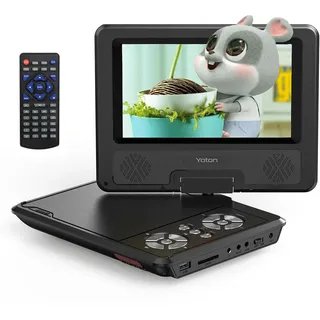 9,5" Tragbarer DVD-Player für Kinder im Auto mit 7,5" HD-Schwenkbildschirm, Stereo-Lautsprechern, 6 Stunden Akkulaufzeit, Sync-TV/USB/SD-Karte-Unterstützung [Kein Blu-ray Support]