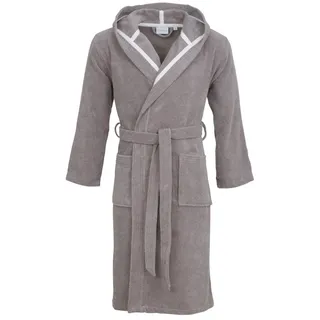 Carl Ross Unisex-Bademantel 41310, Midilänge, Walkfrottier, Kapuze, Gürtel, Midilänge braun XL