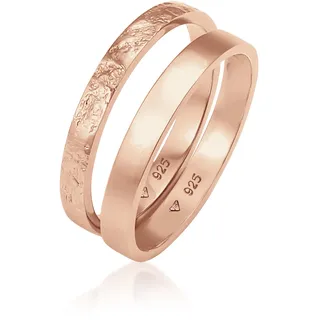 Elli Ring 925 Sterling Silber Ring Set in Rosegold | Gr.: 54