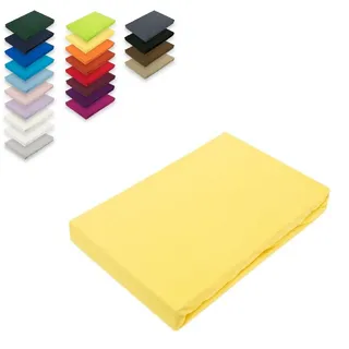 EXKLUSIV HEIMTEXTIL Spannbettlaken Jersey 140 x 160 - 160 x 200 cm Gelb