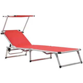 vidaXL Sonnenliege Klappbar 200 x 64 x 26 cm Rot