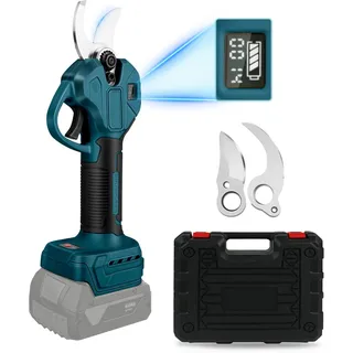 Akku Astschere Elektrische Gartenschere 45mm kompatibel mit bosch GBA 18V Akku Bürstenlosen Motor Elektrisch Astsäge Batterie Schere LCD zum Beschneiden von Bäumen Obstbäumen (ohne Akku)