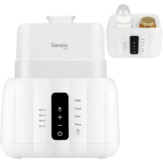 lionelo Thermup Duo Elektrischer Flaschenwärmer 6-in-1 mit Doppelkammer, Milch- und Milchaufwärmer, sicheres und schnelles Auftauen, Sterilisieren, Warmhalten, Touch-Panel, BPA-frei