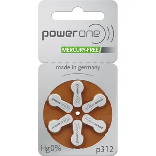 6 Stück Batterie PowerOne Typ p 312 Hörgerätebatterien (für Hörgerät: Unitron)