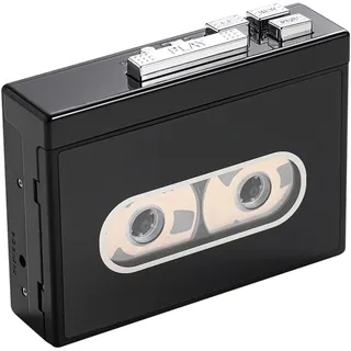 LAZRU Tragbarer Kassettenspieler, Bluetooth-Kassettenspieler/FM-Radio-Stereo, Mit Auto-Reverse-Funktion, Kassetten-Walkman-Spieler, Konvertieren Von Kassetten In MP3-Konverter