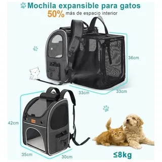 Erweiterbarer Haustier-Rucksack für Katzen & Hunde bis 8 kg | Morpilot.