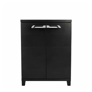 ONDIS24 Beistellschrank Kunststoffschrank Prime 88x66x40 cm schwarz abschließbar Kunststoffschrank Allzweckschrank mit 15kg Belastung pro Einlage 88 cm