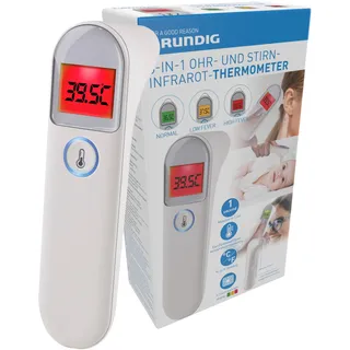 Grundig Infrarot Thermometer - Laser Thermometer Digital - Infrarot Thermometer Ohne Berührung - Für Mensch, Tier und Objekte - Infrarot Temperaturmessgerät - Pyrometer mit Farbkodierung