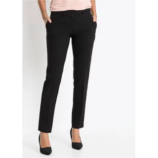 bonprix Anzughose BONPRIX "Anzugshose", Damen, Gr. 48, K-Gr, schwarz, Obermaterial: 76% Polyester, Viskose, 2% Elasthan, slim fit, Hosen Anzughose, aus Polyester, Viskose und Elasthan, schmale Passform