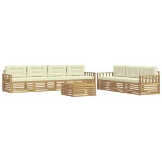 vidaXL Outdoor-Sofagarnitur 8-tlg. Weiß/Creme