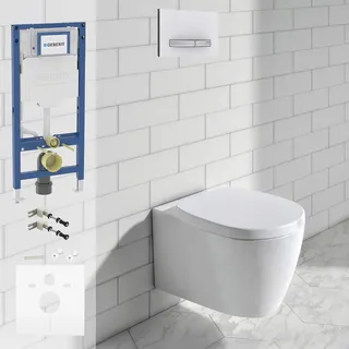 Geberit DuoFix Element für Wand-WC mit Ideal Standard Connect WC-Paket mit AquaBlade, Badkeramik, K707401-Set1,