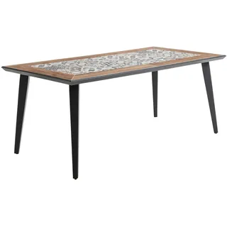 Dehner Lissabon Gartentisch 178,5 x 74 x 88,5 cm dunkelgrau/bunt