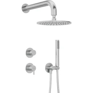 Lomadox Unterputz-Duscharmatur, 4-teilig, Edelstahl gebürstet, SILIA-30