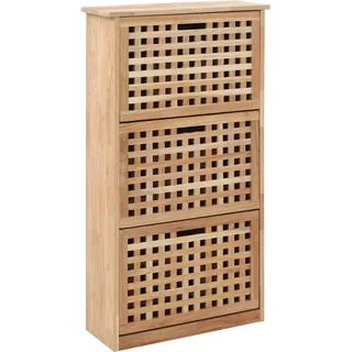 vidaXL Schuhschrank 55 x 104 x 20 cm Walnuss Massivholz / braun