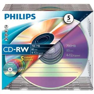 Philips CD-RW 700MB 12x 5er Jewelcase