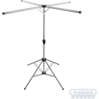 Faltbares Trockenregal aus rostfreiem Stahl, klappbarer Kleiderständer - hängende Lufter - höhenverstellbar - ausziehbare Schienen - für drinne...