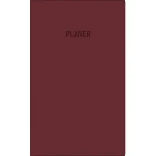 Zettler Taschenplaner bordeaux 2026 - Bürokalender 9,5x16 cm - 32 Seiten - 1 Monat auf 2 Seiten - separates Adressheft - faltbar - Notizheft - 520-1011