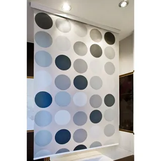 Halb-Kassetten Duschrollo 140x240 cm Modell Retro Duschvorhang hellgrau weiß - Grau