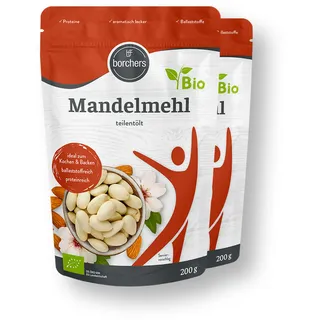 borchers 2x Bio Mandelmehl | Bio Qualität | 2x 200g (44,75 EUR/kg)