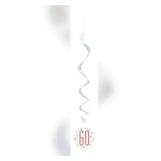 6 Swirl Girlanden roségold Zahl 60
