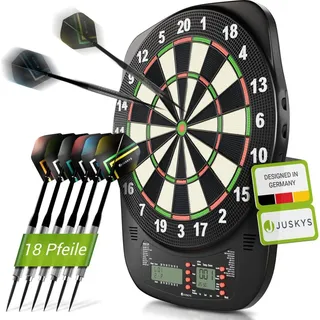 Juskys Elektronische Dartscheibe Kunststoff inkl. 18 Darts